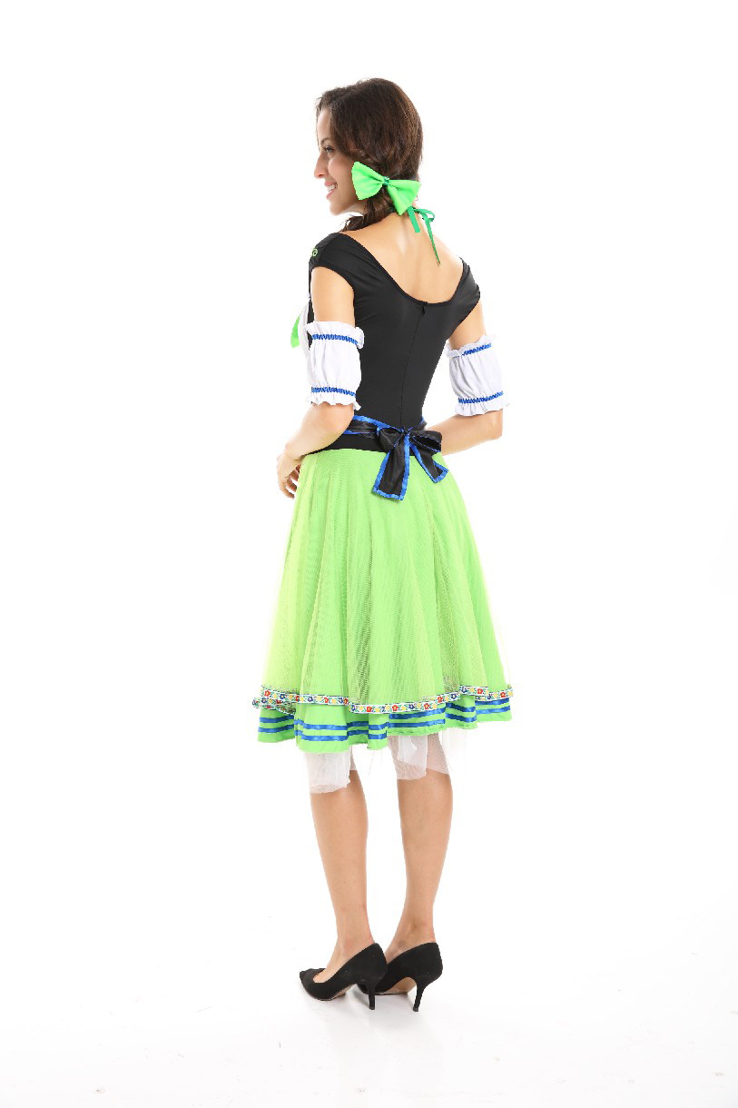 F1794-1 Green & Black Oktoberfest Beer Girl Costume Set